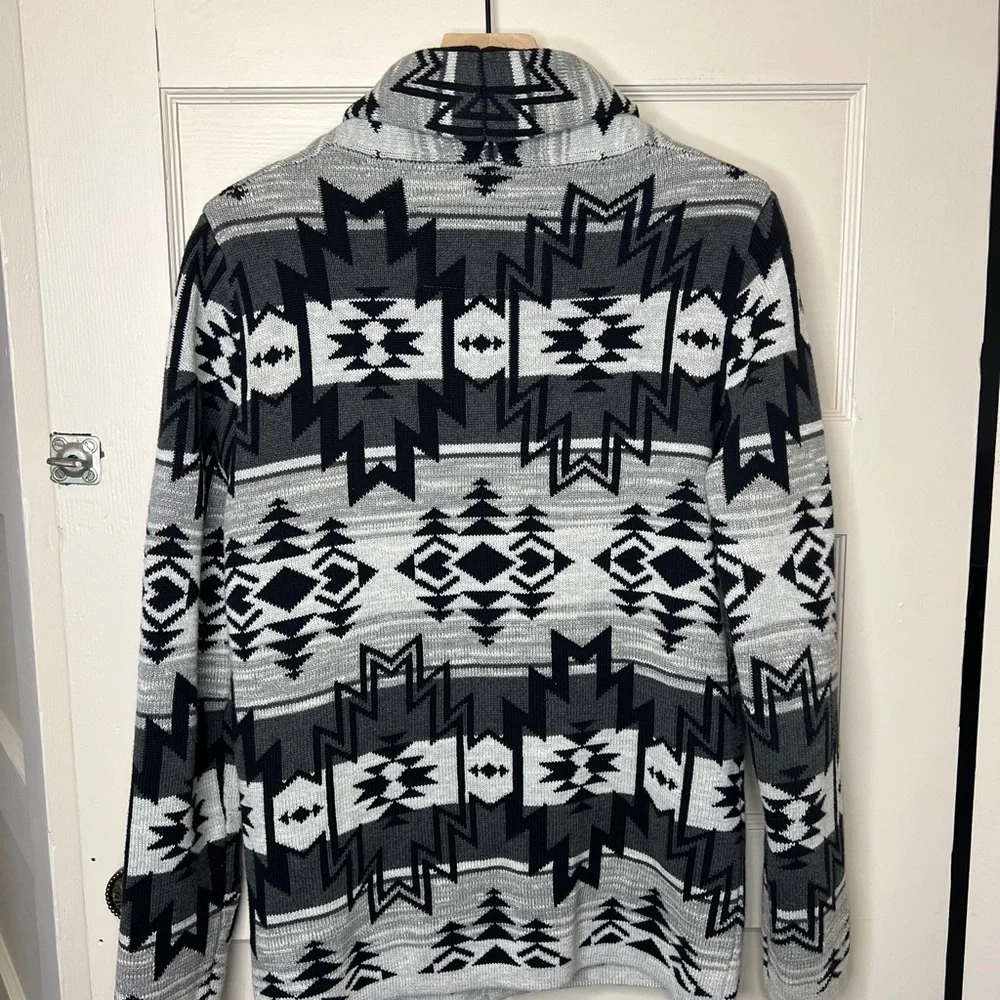 STS Ranchwear Aztec Shawl Collar Knit Cardigan Sweater - Picture 5 of 5